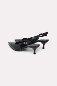 Escarpins kitten heel Exotic Shine - Pure Black