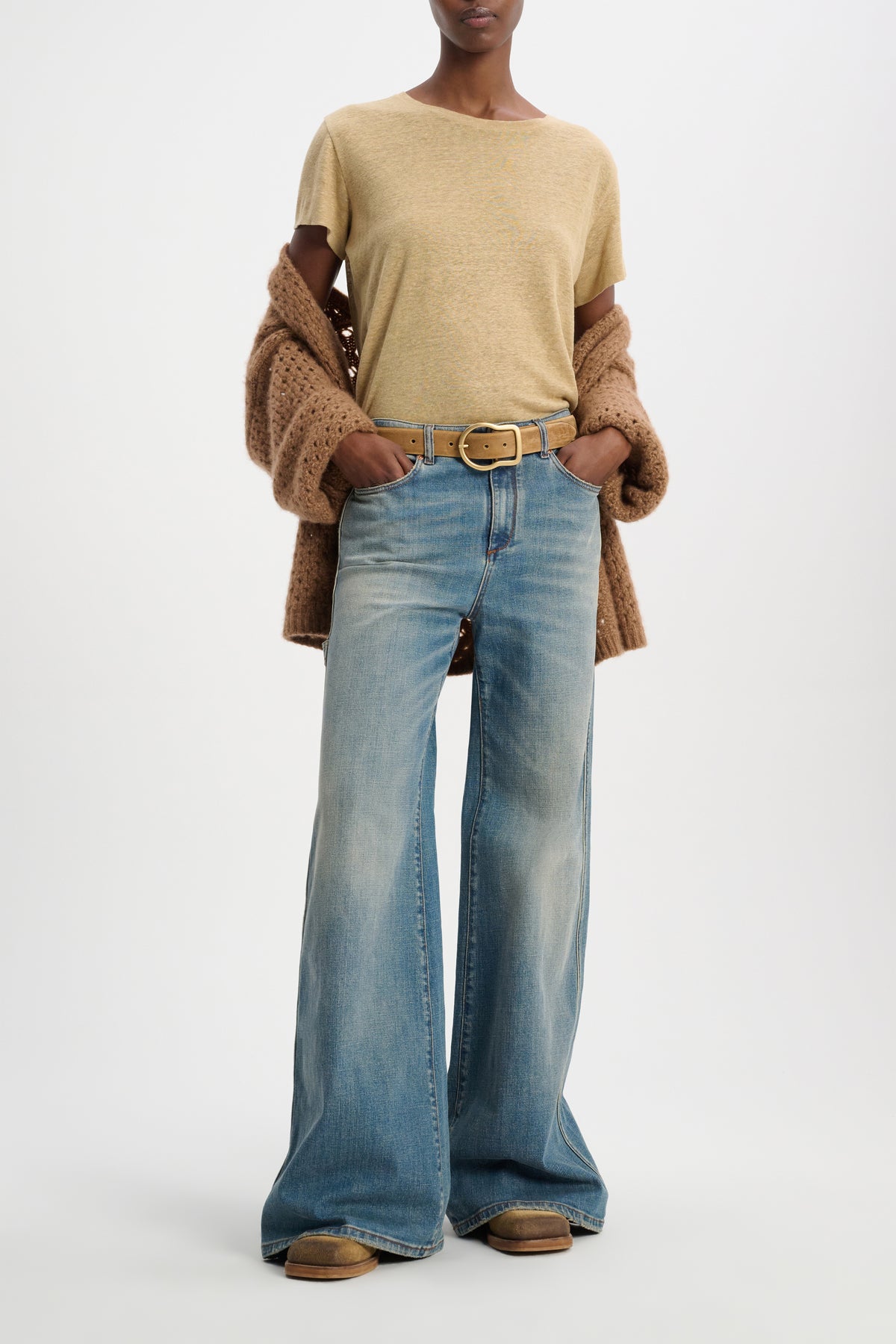 Ceinture en daim ciré Waxed Statement - Camel