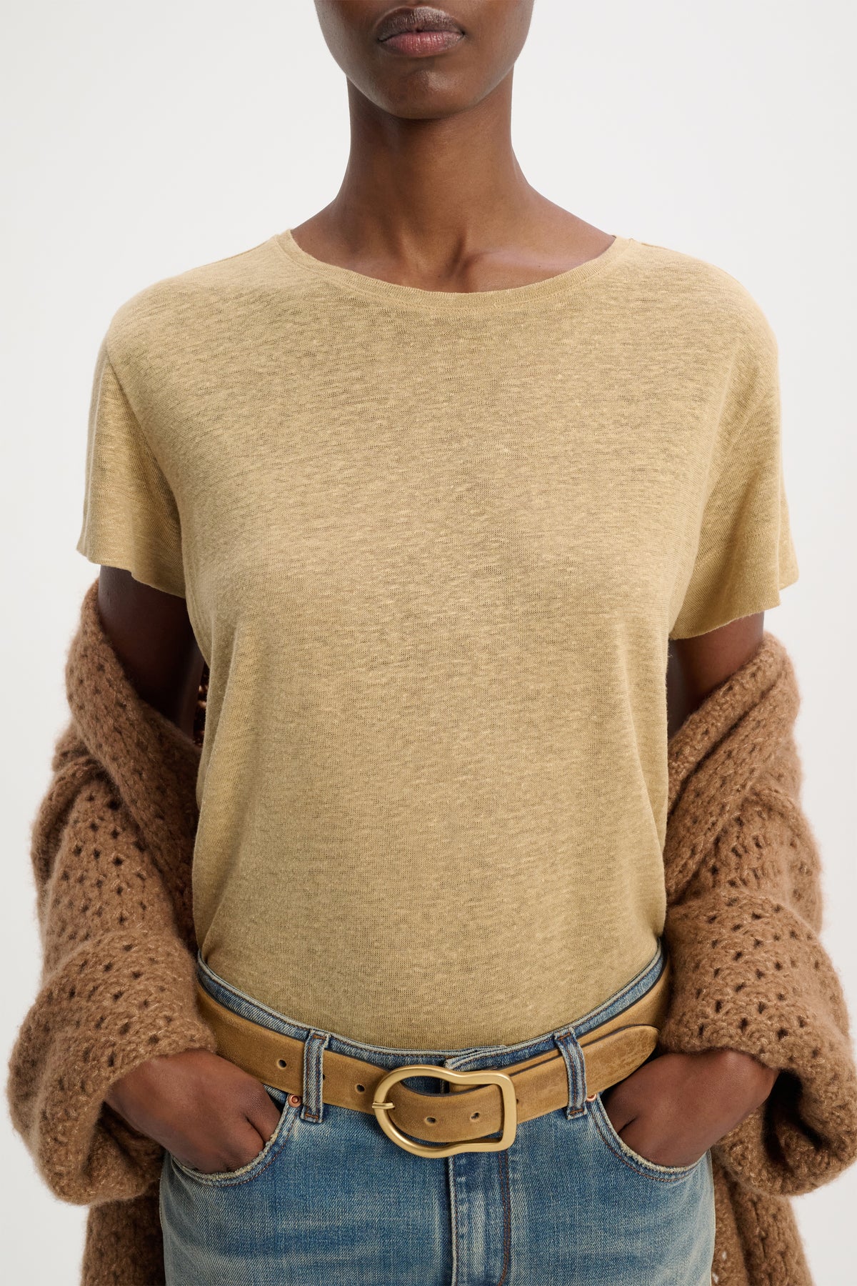 Ceinture en daim ciré Waxed Statement - Camel