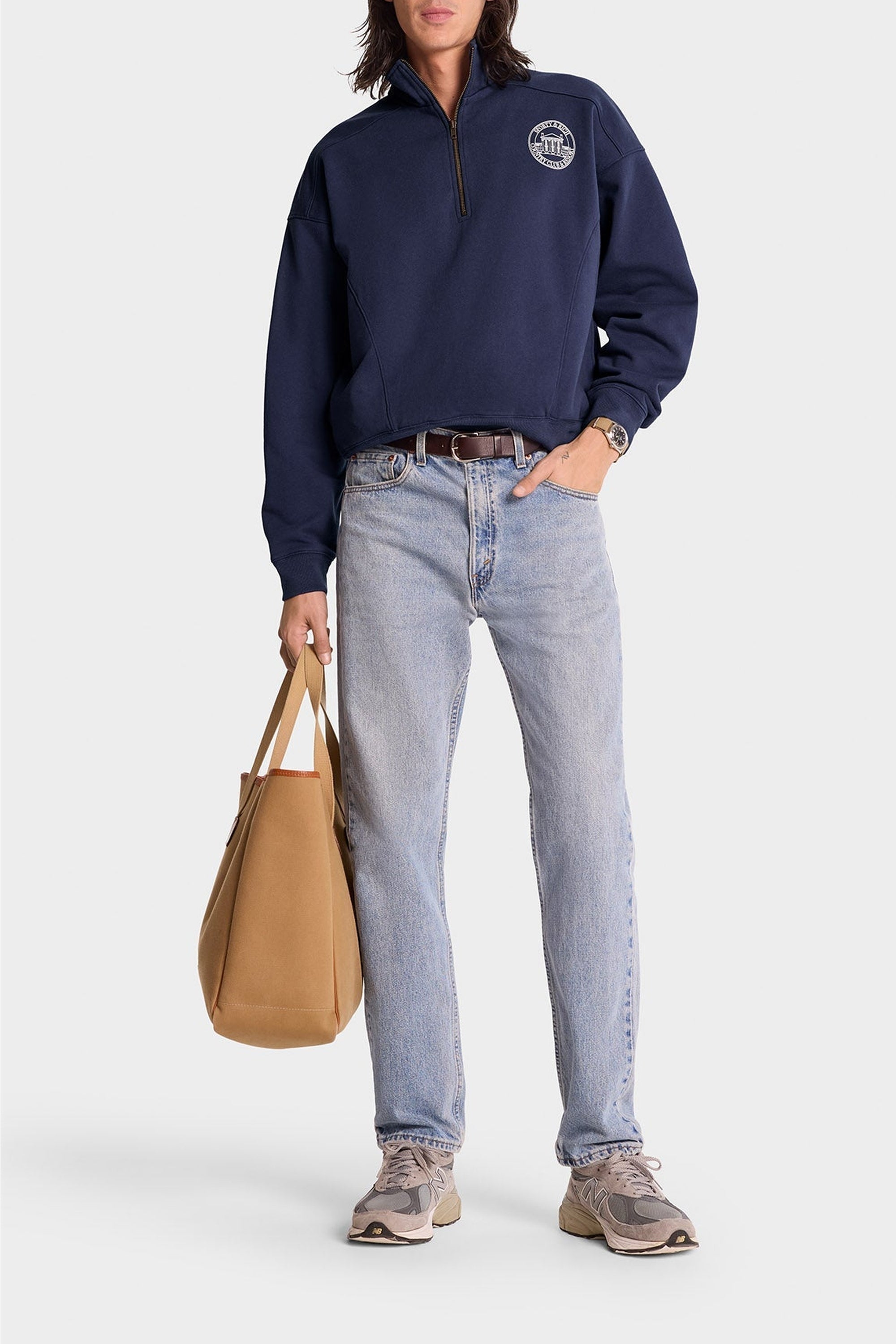 Sweatshirt Vendome zippé à col montant - Navy