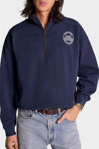 Sweatshirt Vendome zippé à col montant - Navy