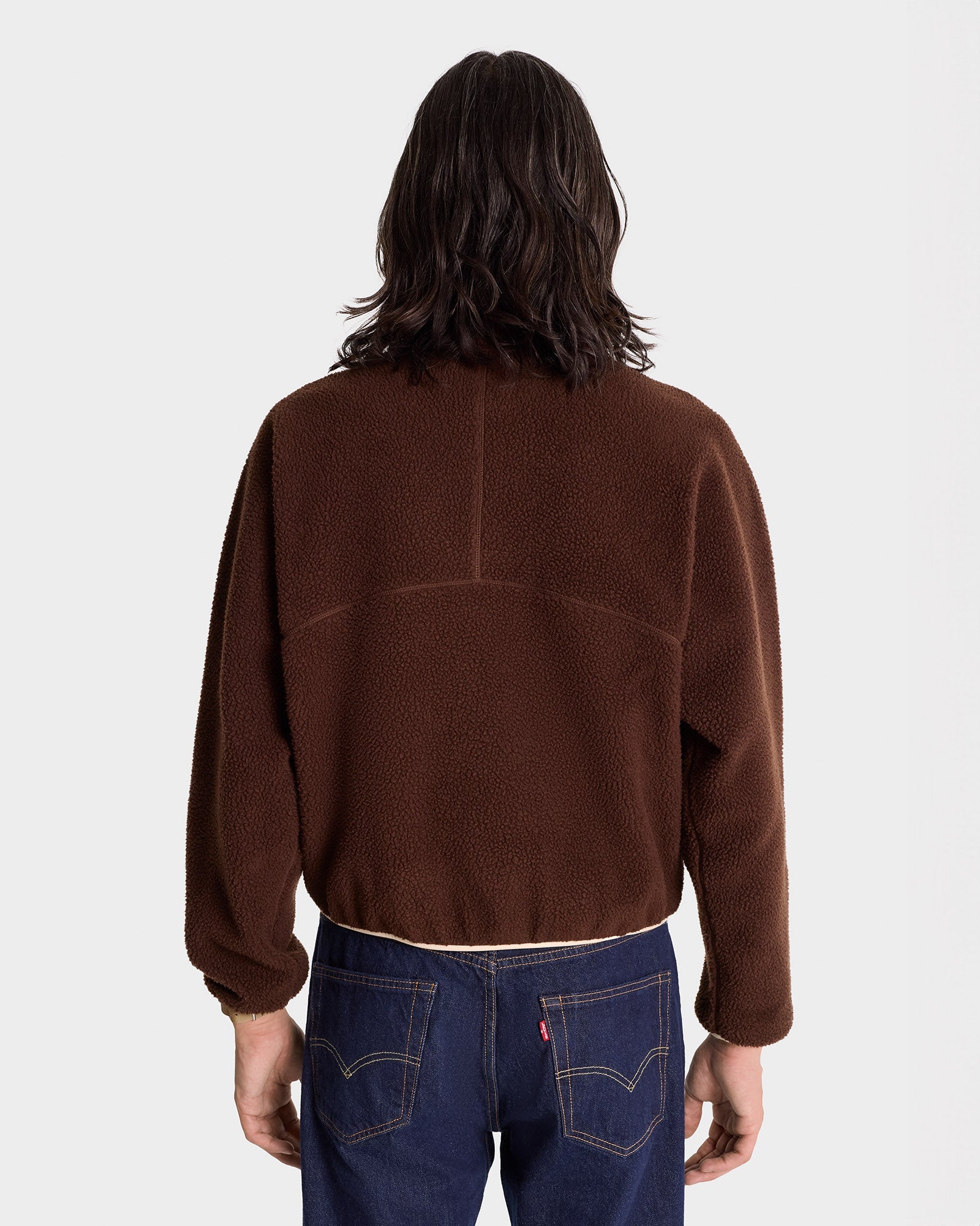 Fleece zip sweatshirt - Chocolate
