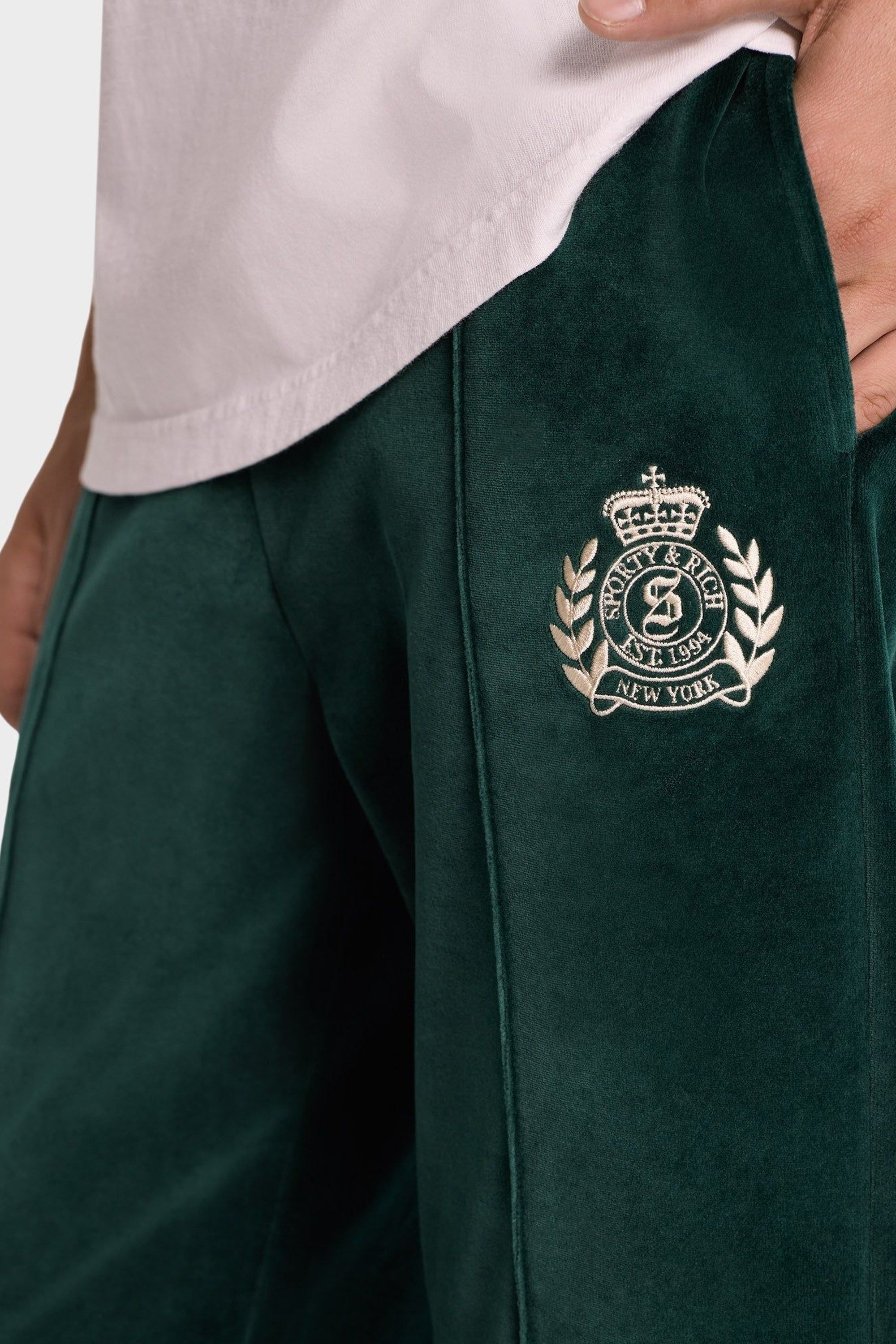 Pantalon NY Crest en velours - Forest