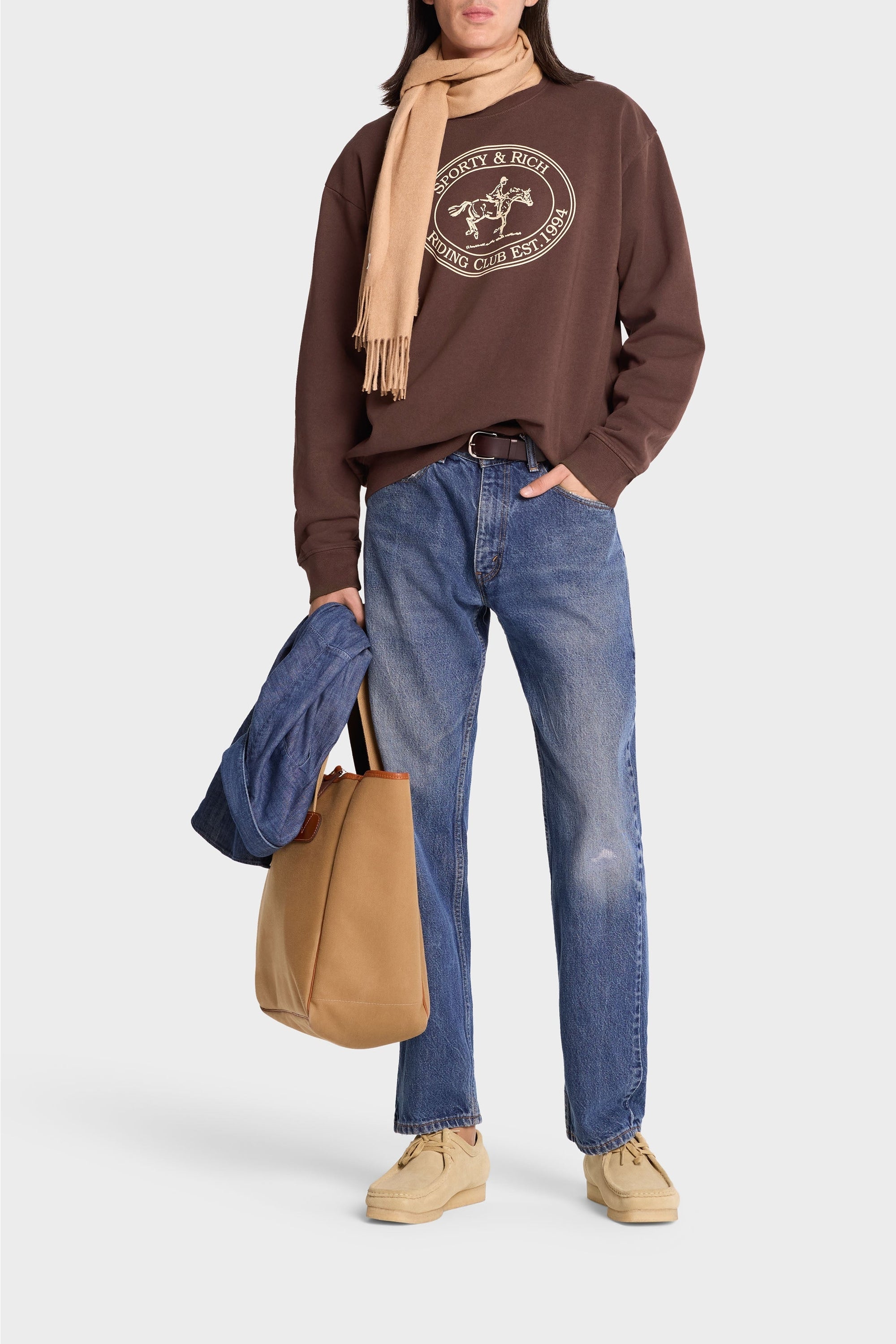 Sweatshirt Riding Club imprimé - Chocolate