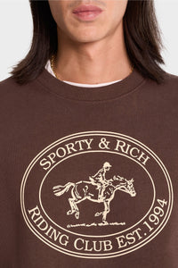 Sweatshirt Riding Club imprimé - Chocolate