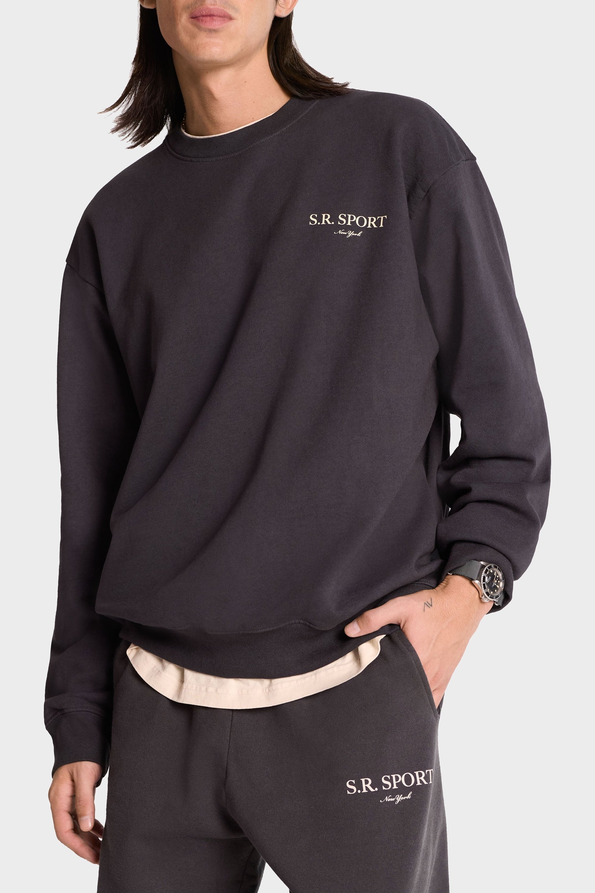 Sweatshirt Wimbledon imprimé - Faded Black