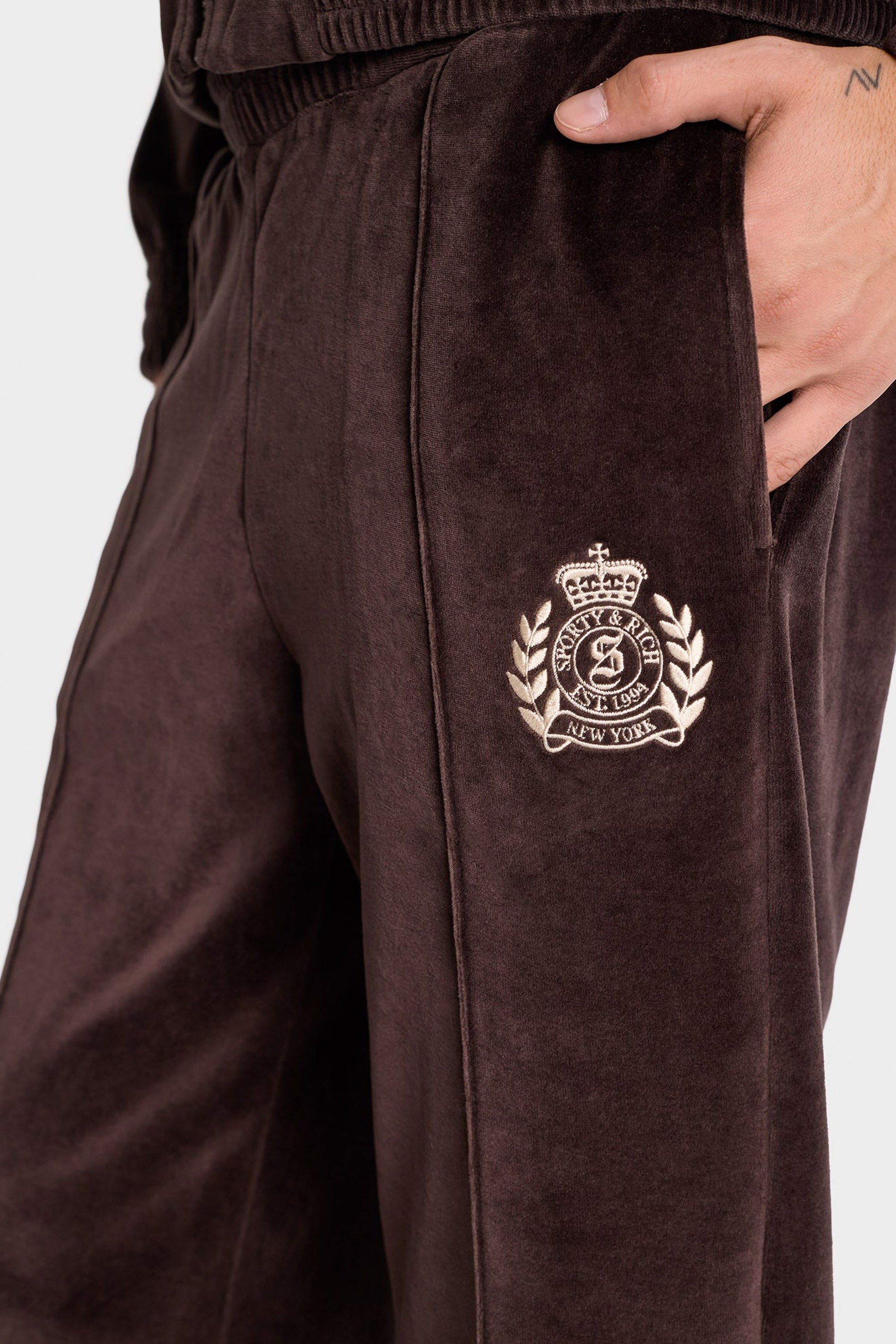 Pantalon NY Crest en velours - Chocolate