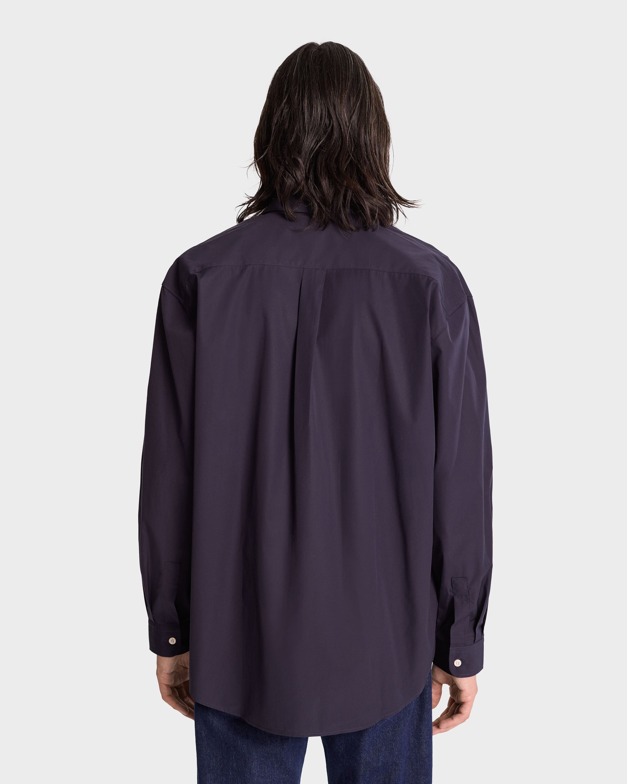 Embroidered oversize shirt - Navy