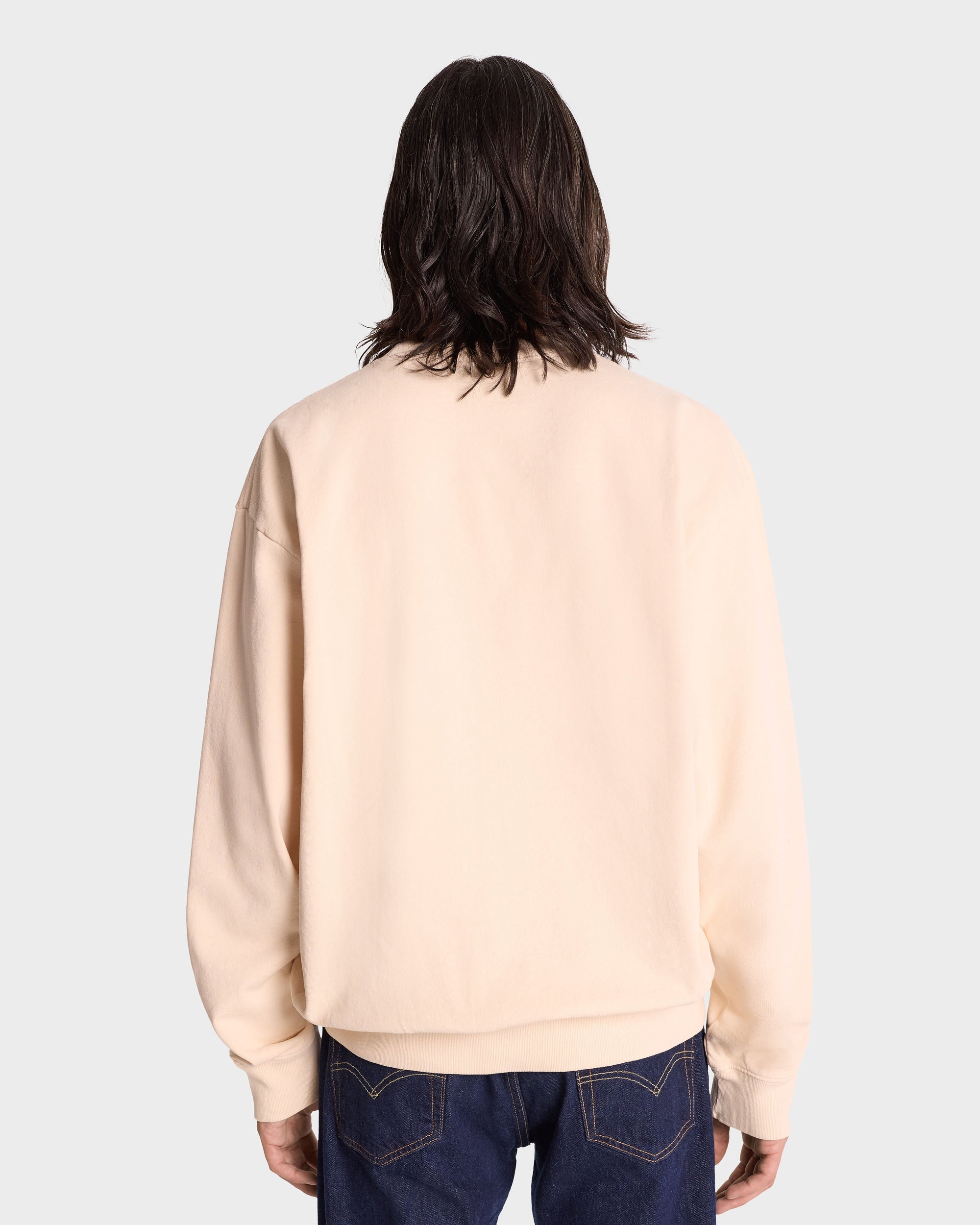 Sweatshirt imprimé à col rond - Cream