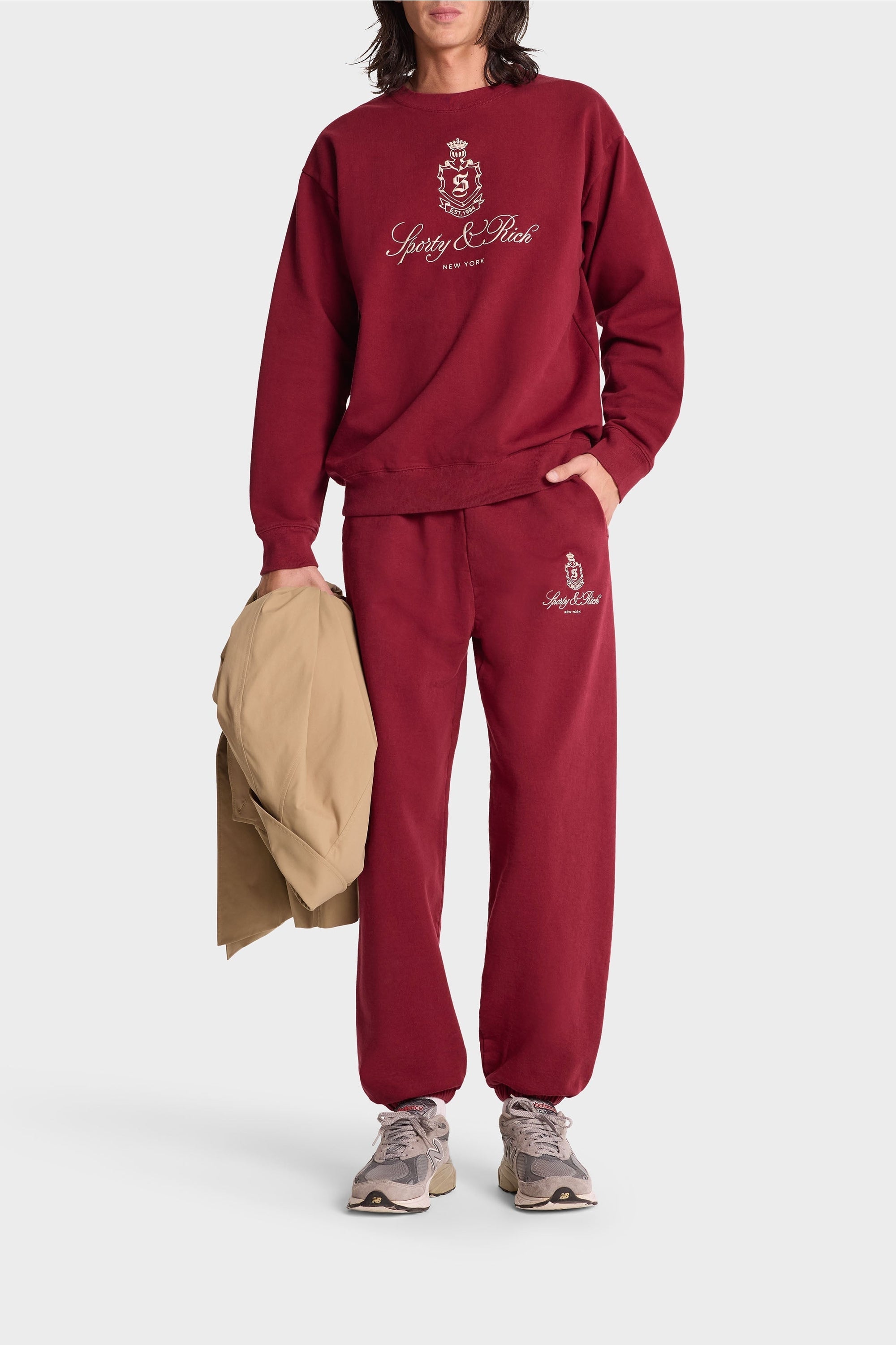 Pantalon de survêtement Vendome à broderie - Merlot