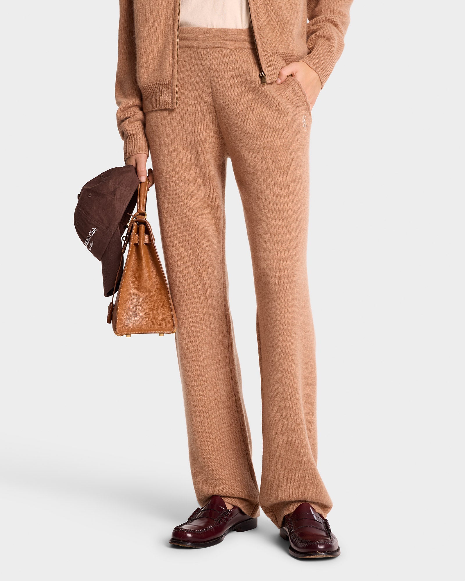 Cashmere and wool pocket trousers - Camel