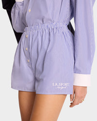 Short boxer à rayures - White & Blue Stripe