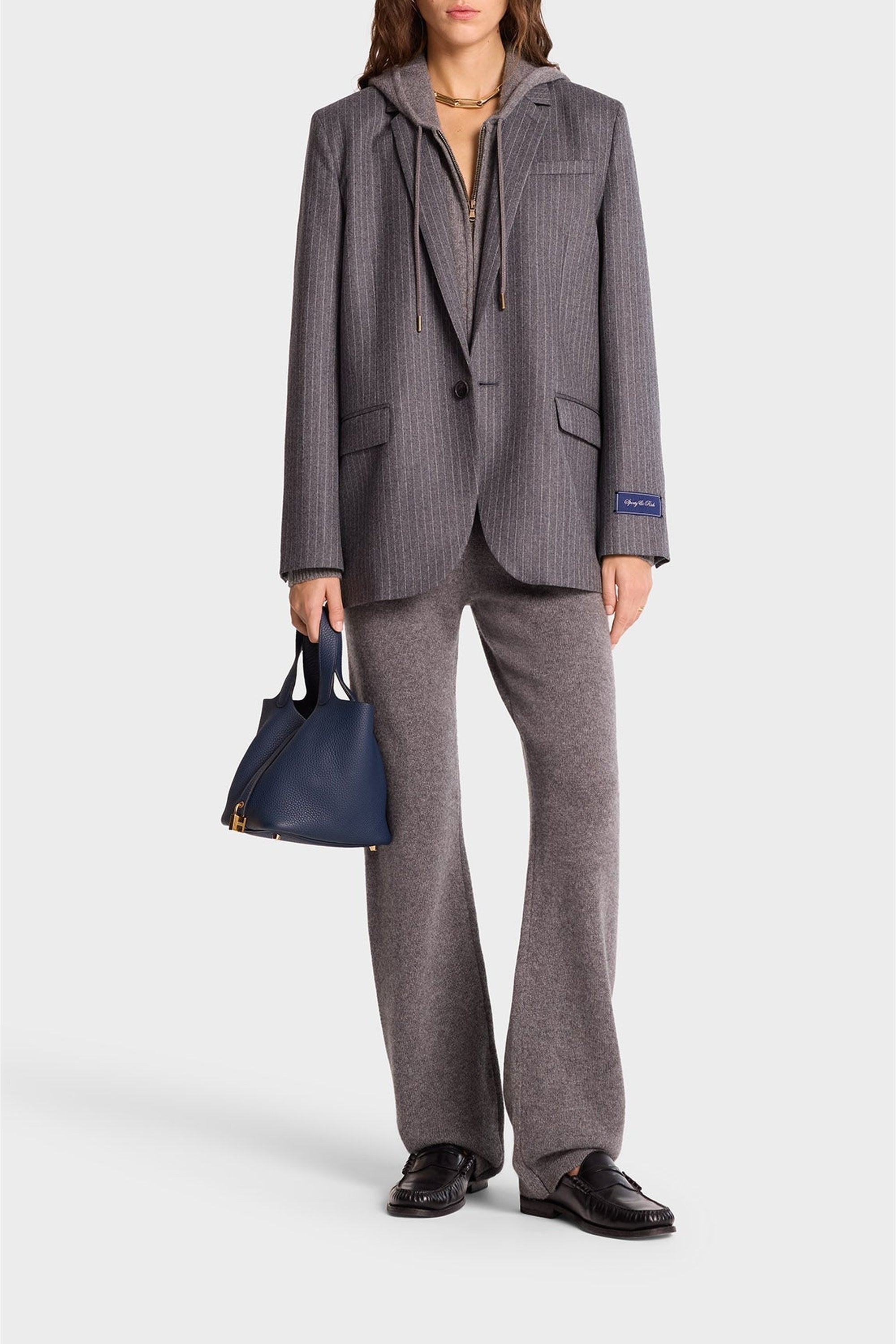 Blazer Friars à rayures en laine - Grey