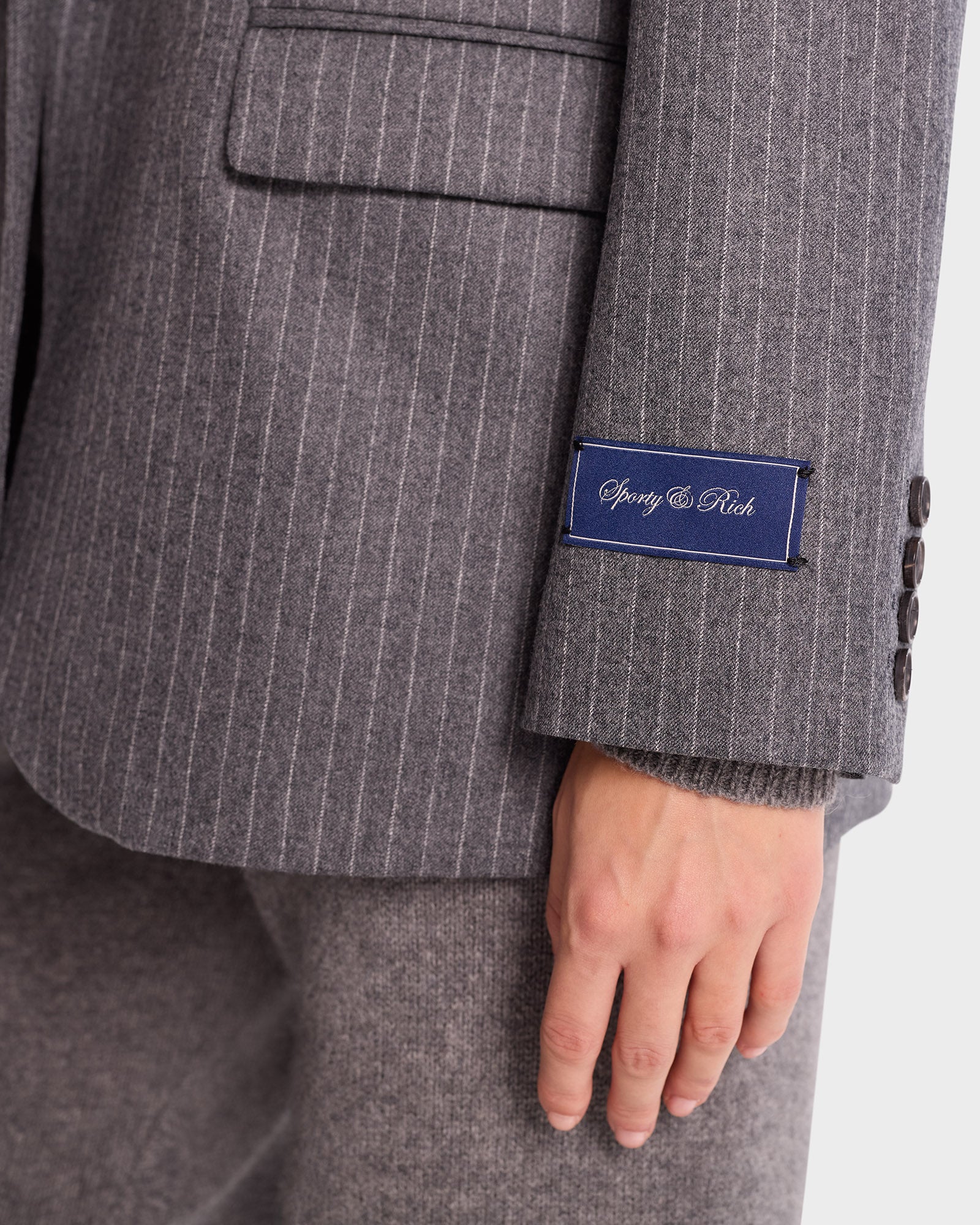 Blazer Friars à rayures en laine - Grey