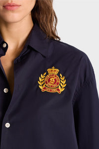 Embroidered oversize shirt - Navy