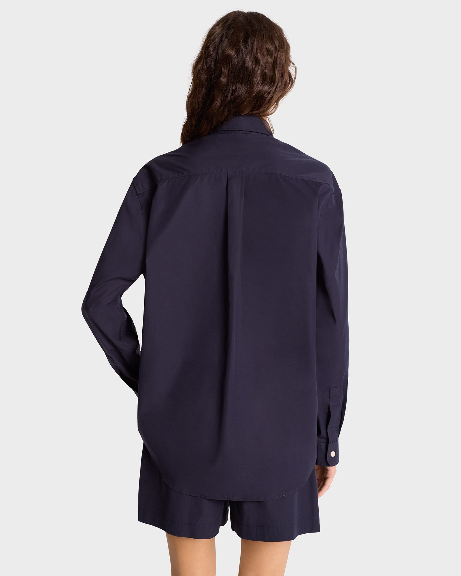 Embroidered oversize shirt - Navy