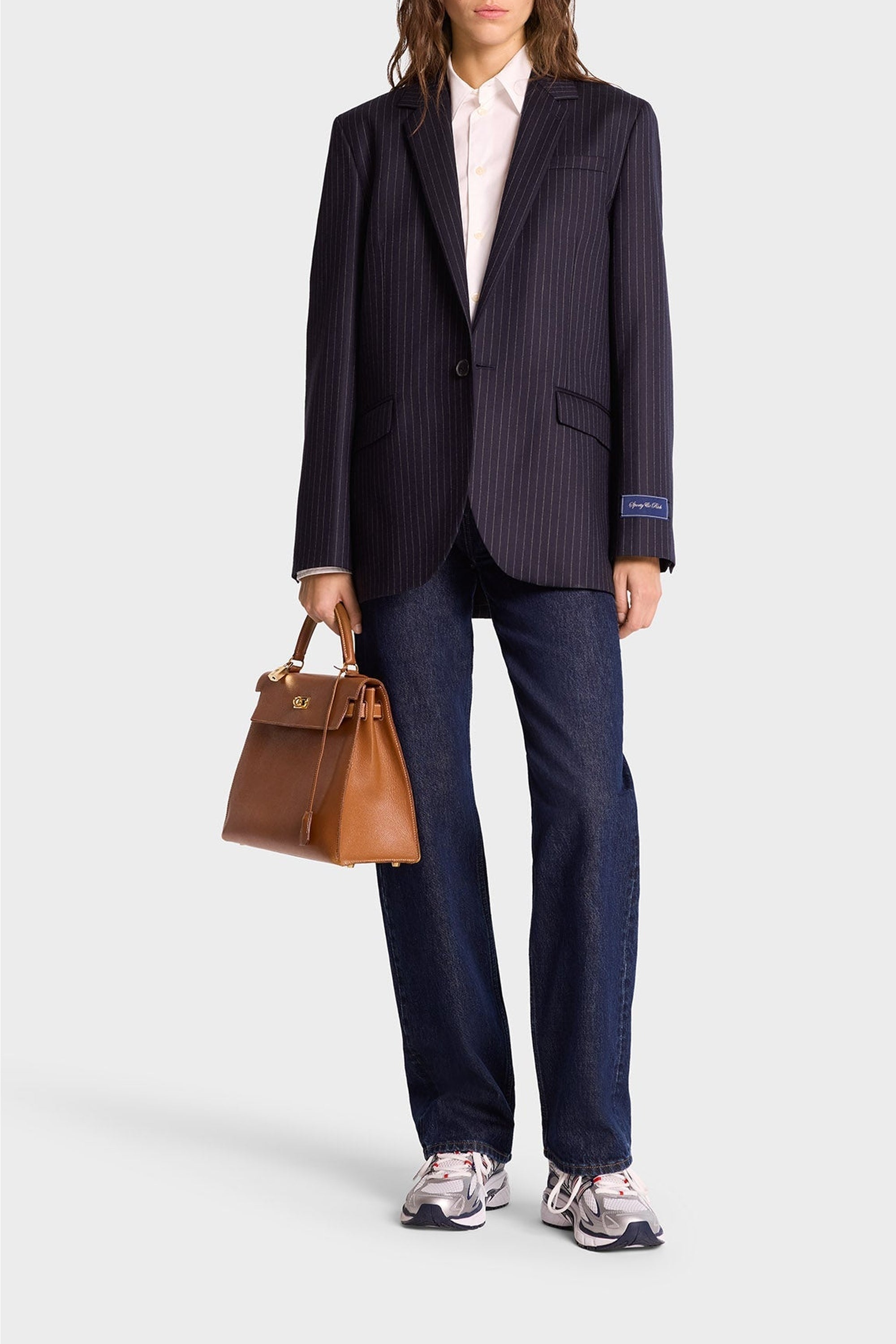 Blazer Friars à rayures en laine - Navy
