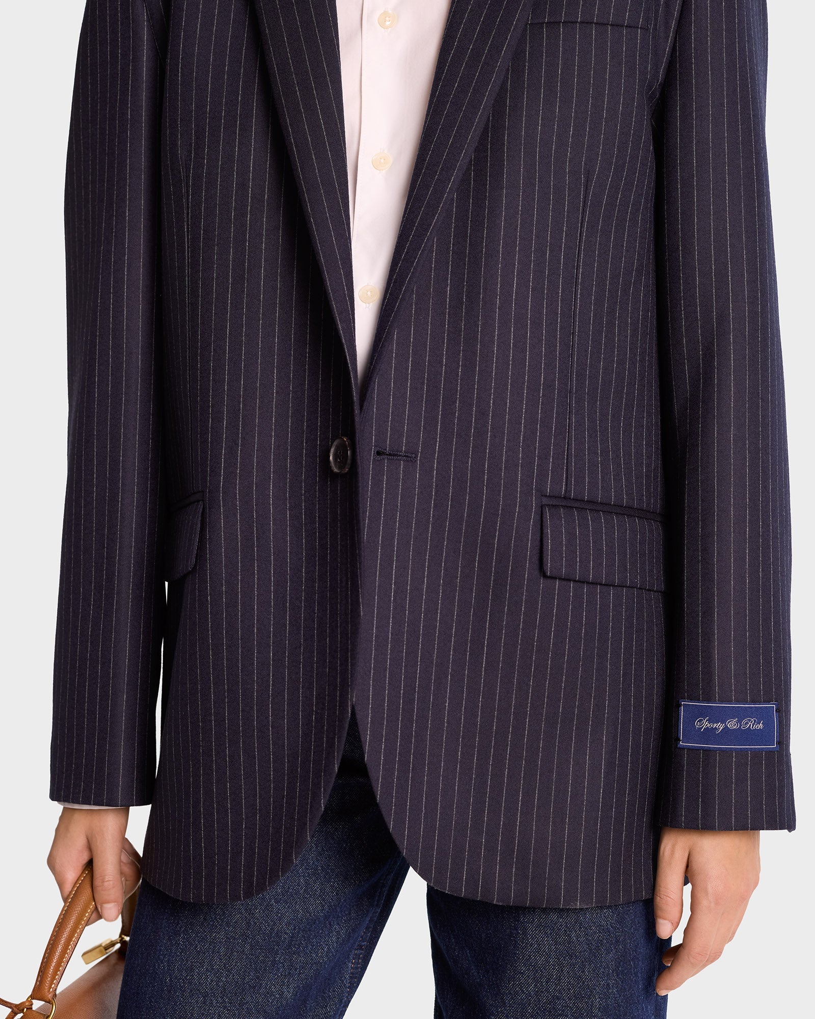 Blazer Friars à rayures en laine - Navy