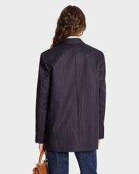 Blazer Friars à rayures en laine - Navy