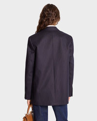 Blazer Friars à rayures en laine - Navy