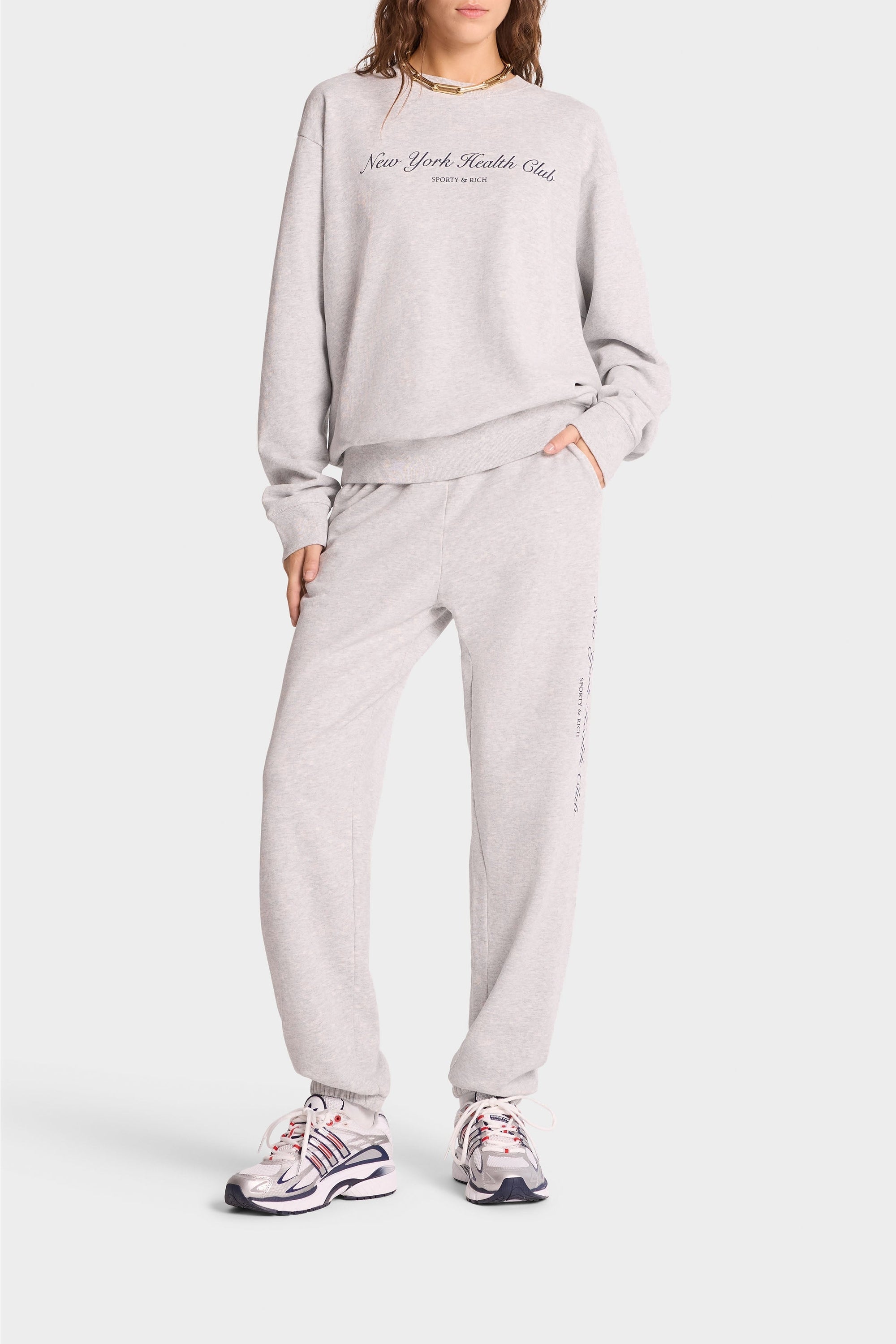 Sweatshirt NY Health Club imprimé - Heather Gray