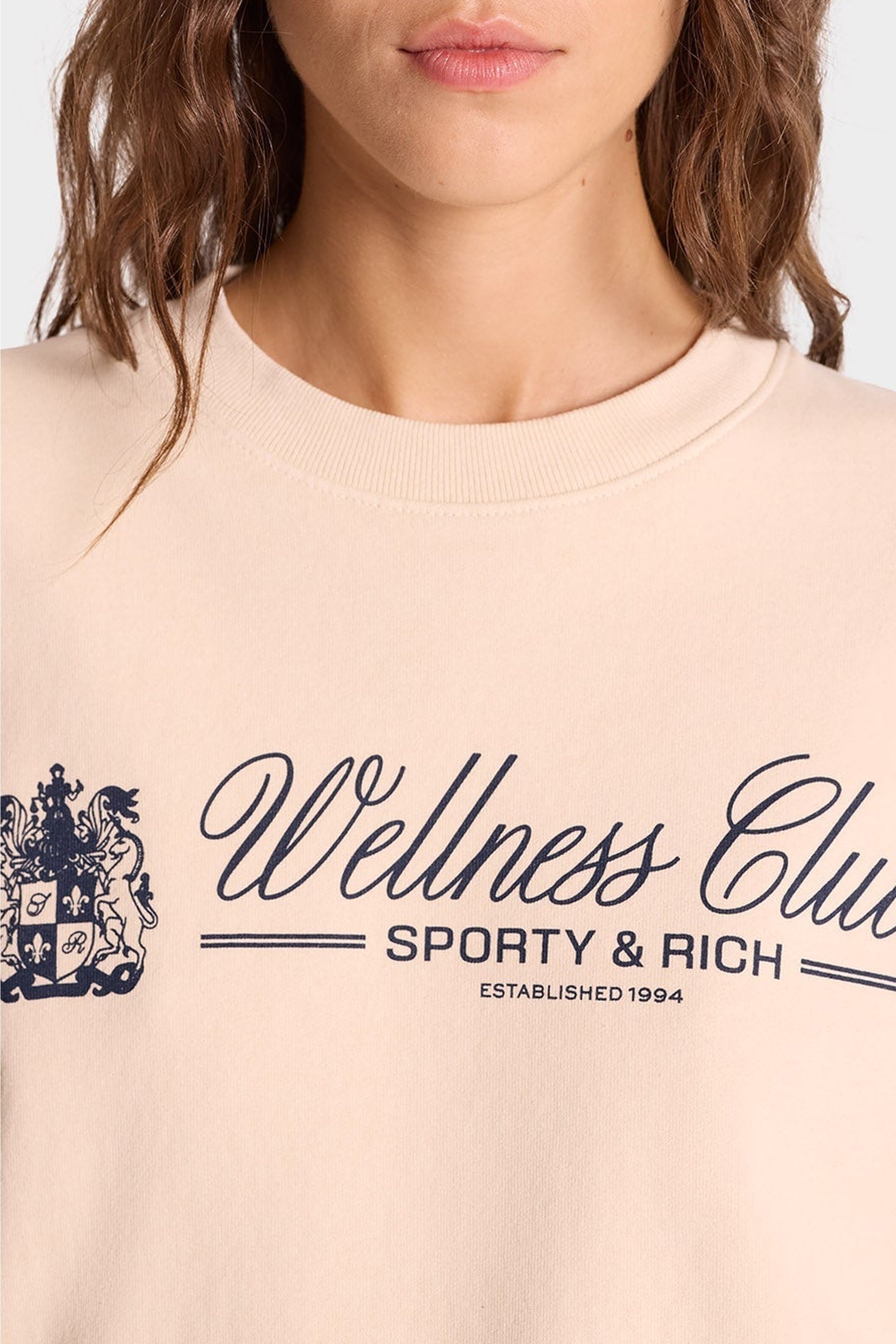 Sweatshirt imprimé à col rond - Cream