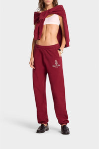 Pantalon de survêtement Vendome à broderie - Merlot