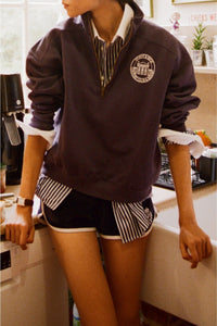 Sweatshirt Vendome zippé à col montant - Navy