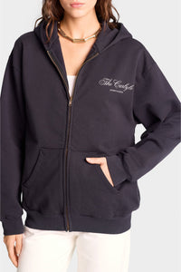 Sweat à capuche zippé avec logo - Black