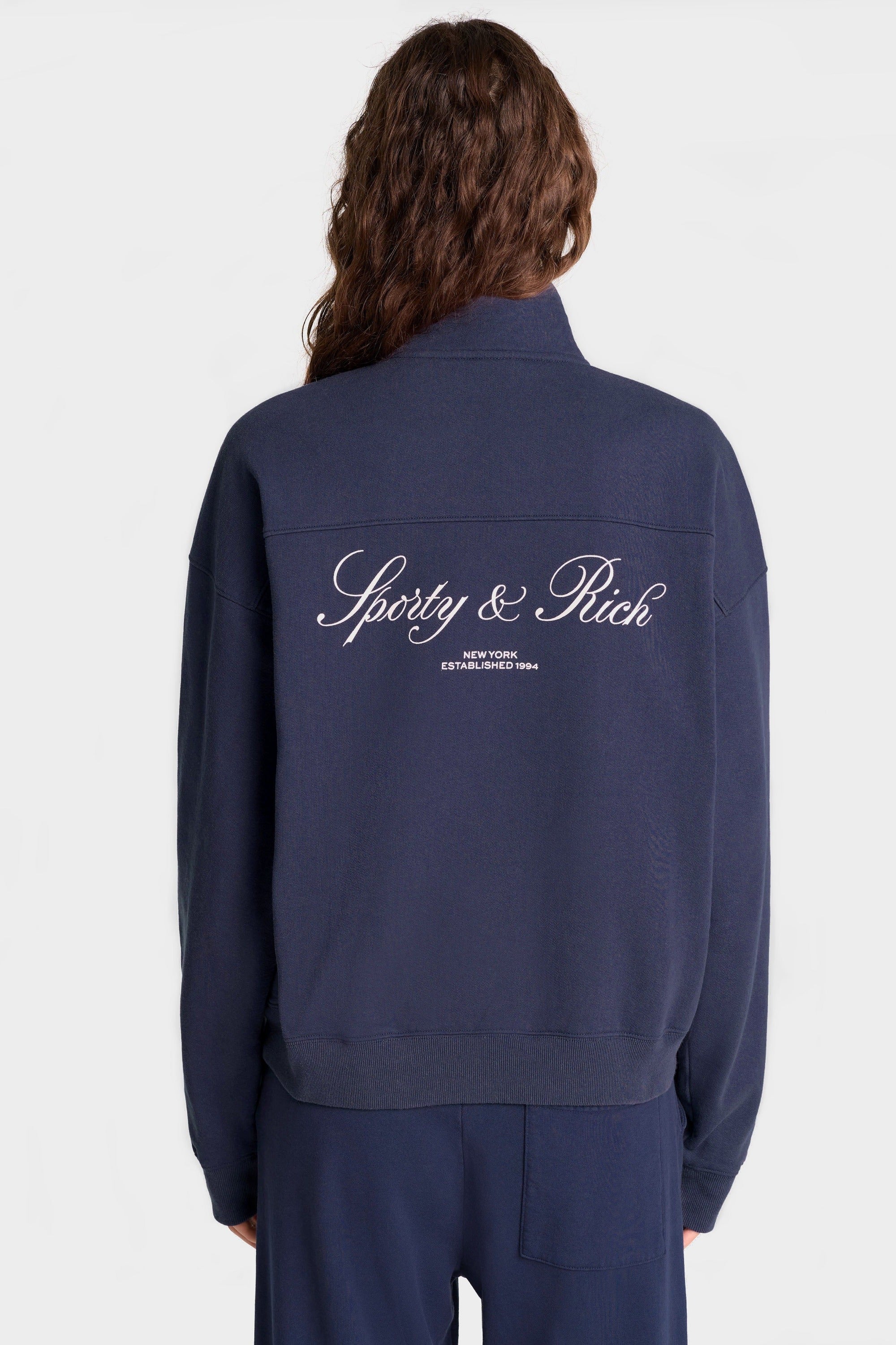 Sweatshirt Vendome zippé à col montant - Navy