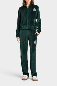 NY Crest velour trousers - Forest