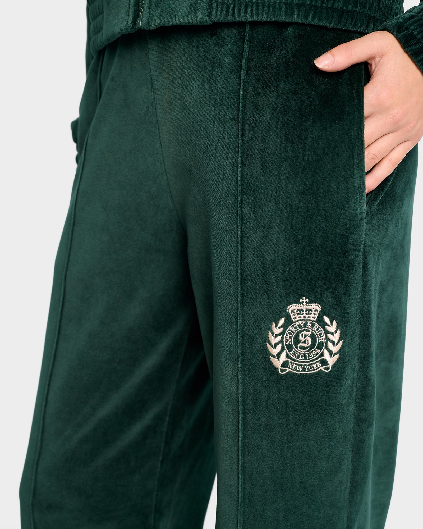 Pantalon NY Crest en velours - Forest