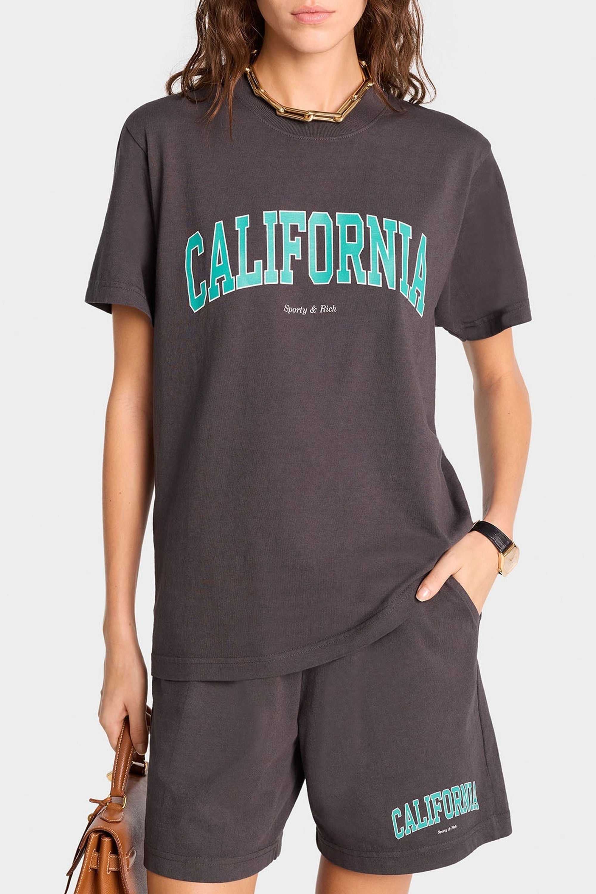 T-shirt California imprimé - Faded Black