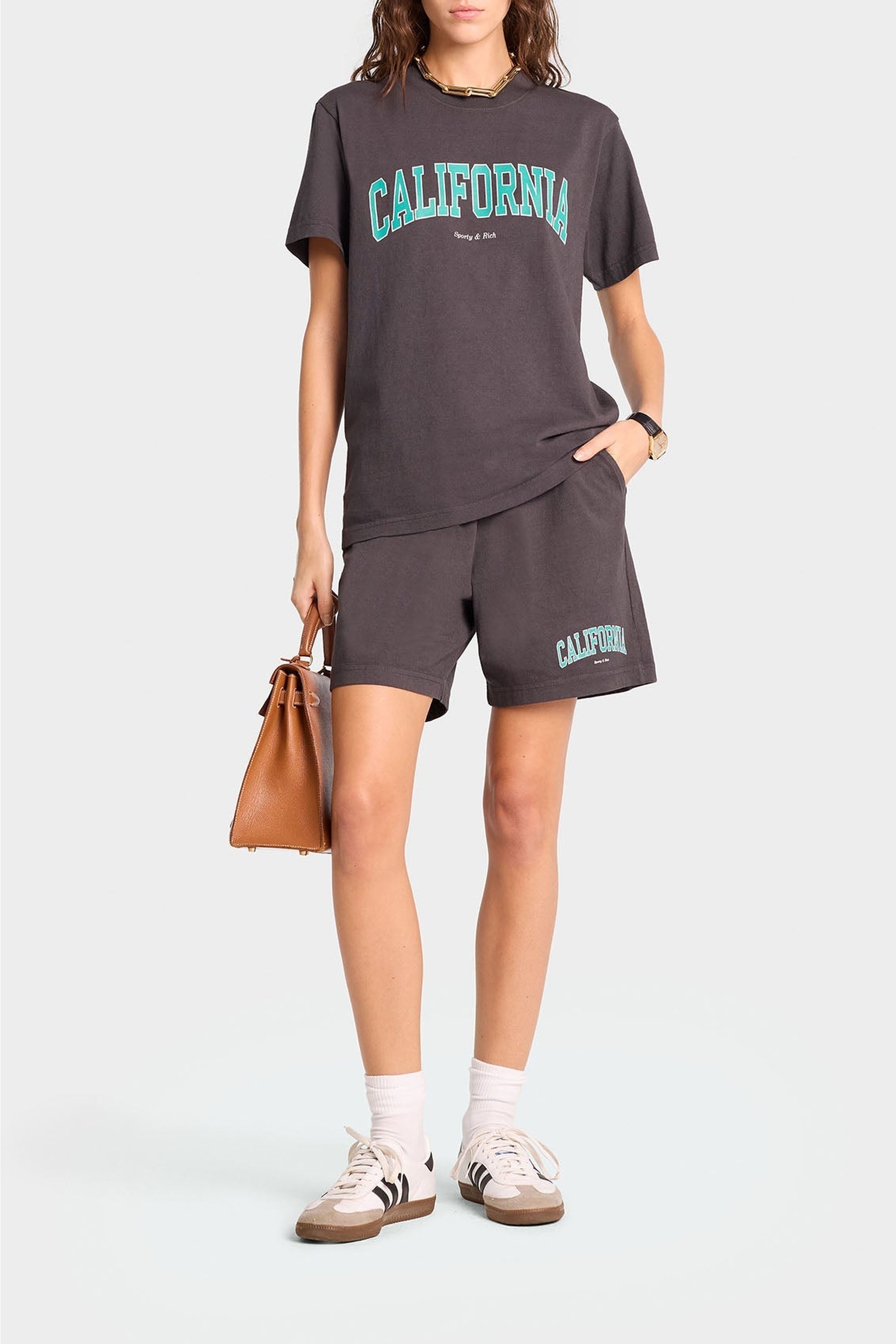 T-shirt California imprimé - Faded Black