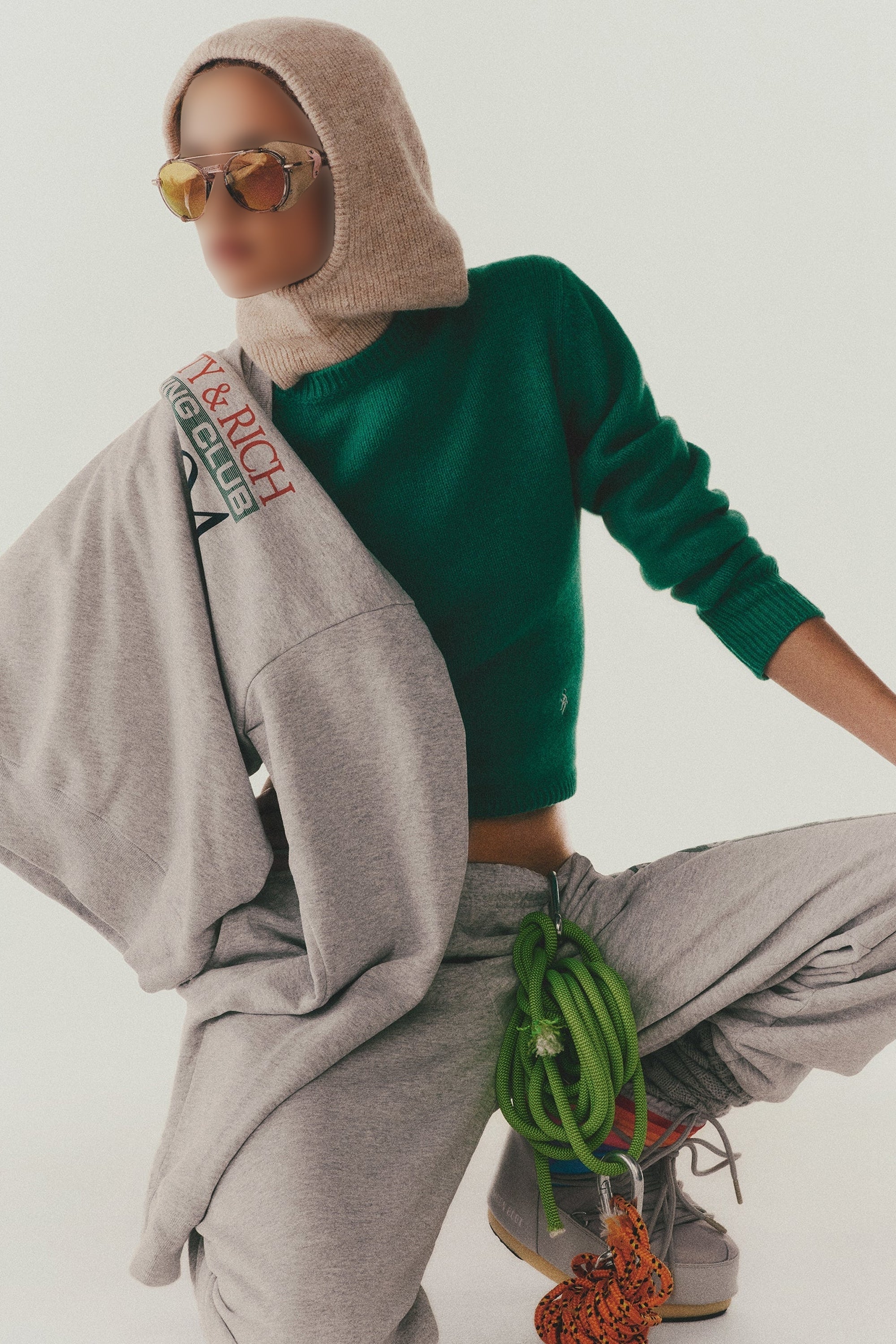 Sweatshirt à col rond imprimé - Heather Gray