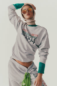 Sweatshirt à col rond imprimé - Heather Gray