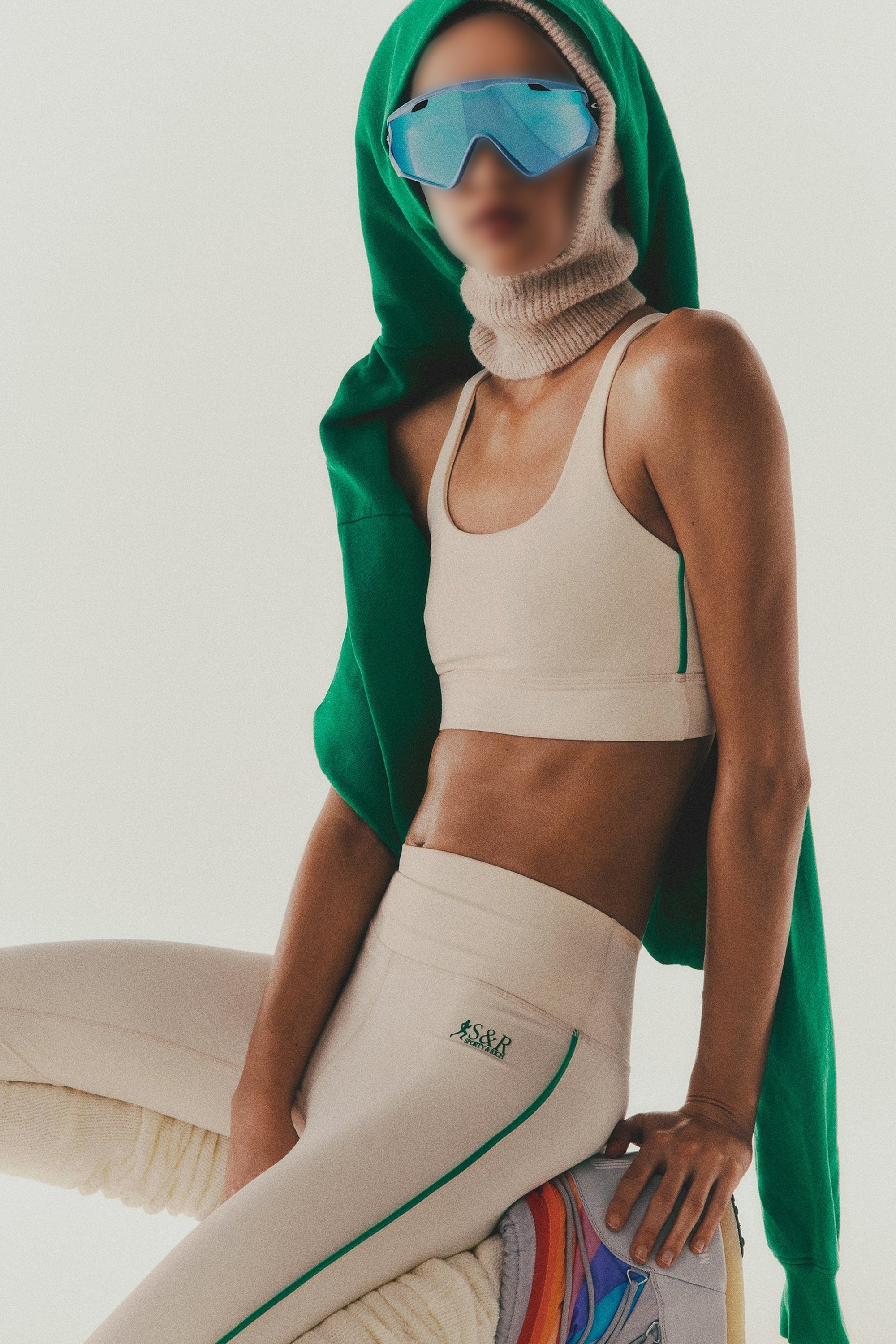 SR Runner Legging with piping - Cream