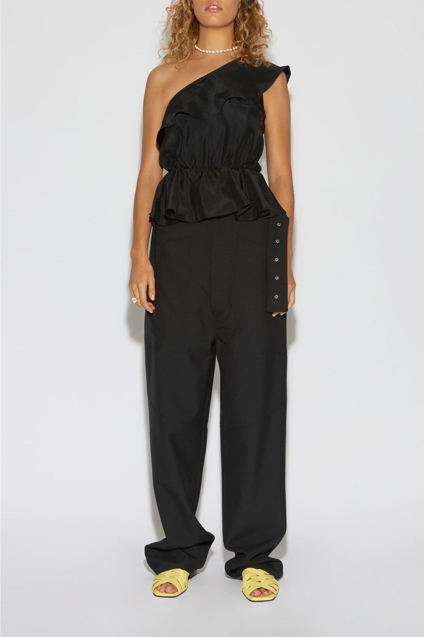 Asymmetrical Rizzo Moss top - Linden