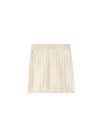 Cashmere cable-knit skirt - White