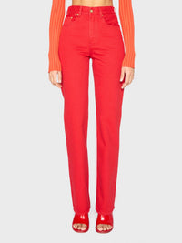 Pantalon droit De-nîmes - Red