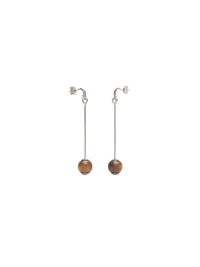 Boucles d'oreilles Nodo en laiton et bois - Silver & Brown