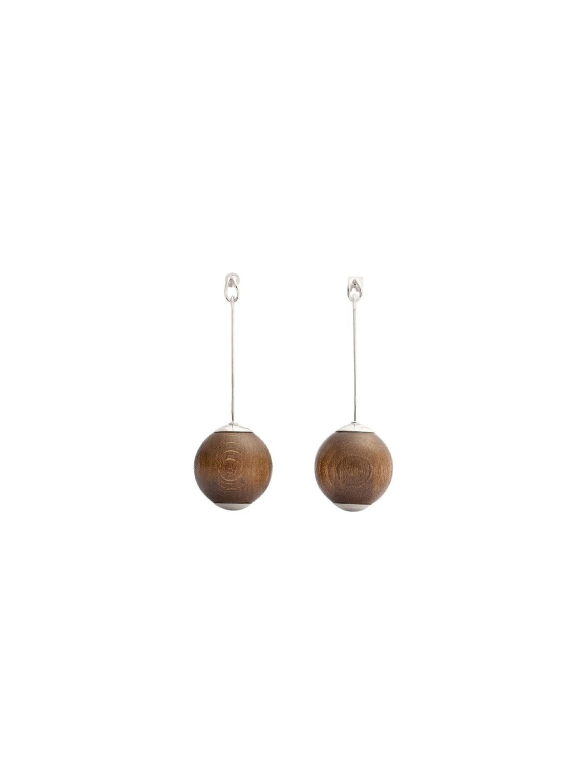 70€ / 6 sold //101 QTY / ST6%   Boucles d'oreilles Nodo en bois et laiton - Silver & Brown