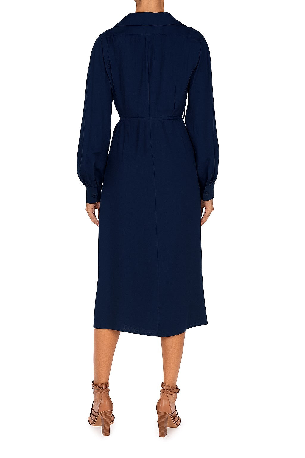 Robe portefeuille midi en soie - Blue