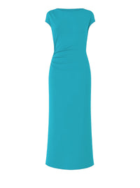 Robe midi à drapés latéraux - Green & Light Blue