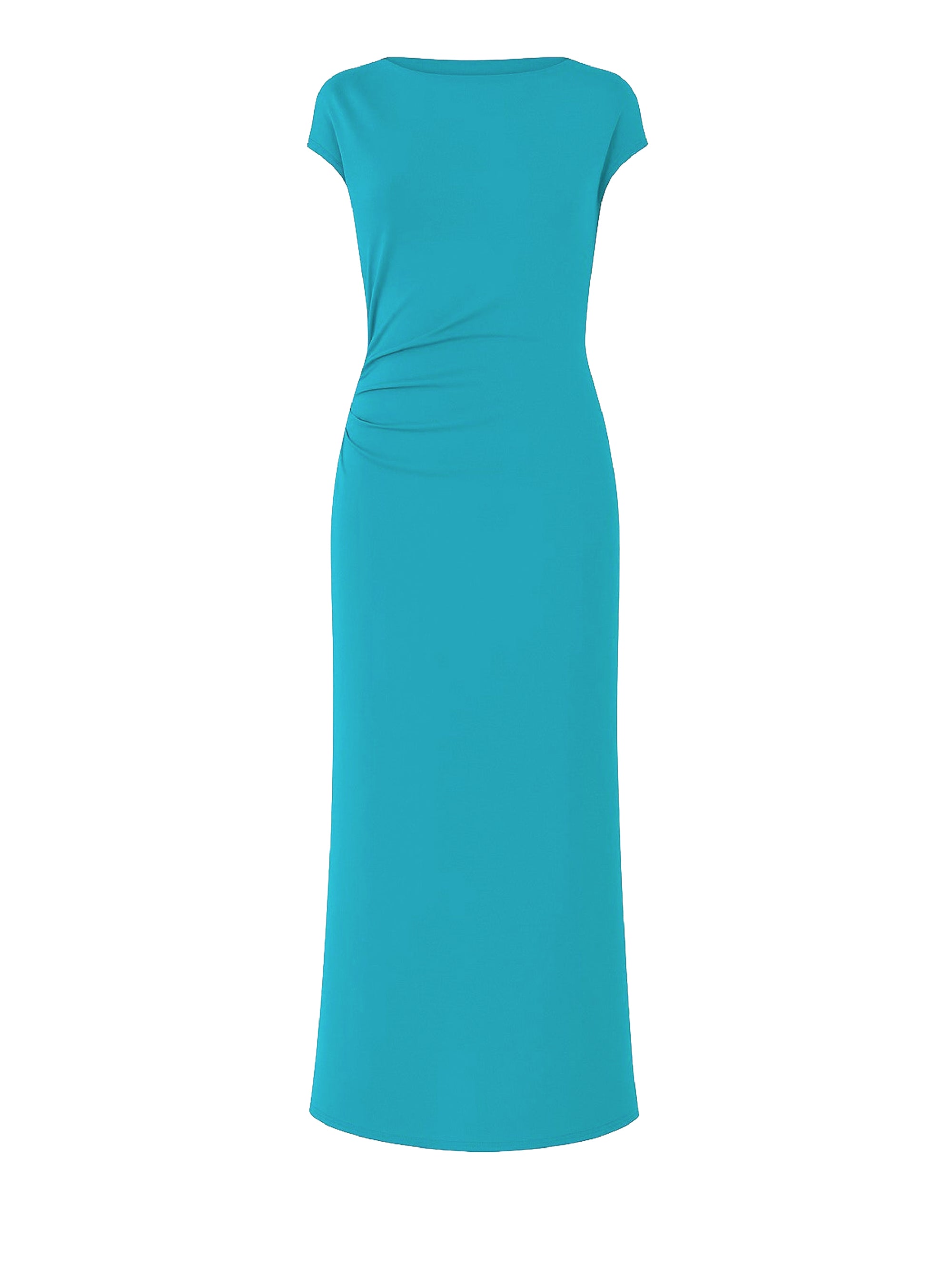 Robe midi à drapés latéraux - Green & Light Blue