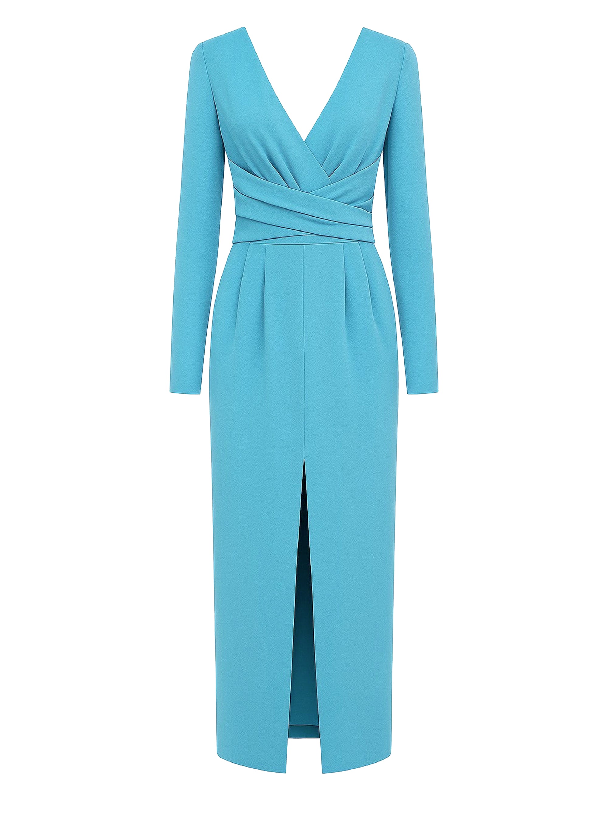 Robe midi manches longues - Green & Light Blue