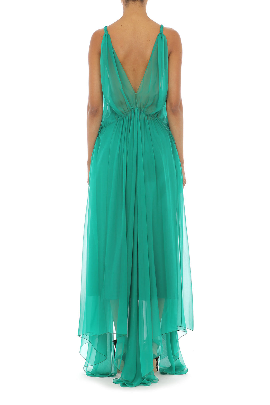 Silk chiffon midi dress - Green
