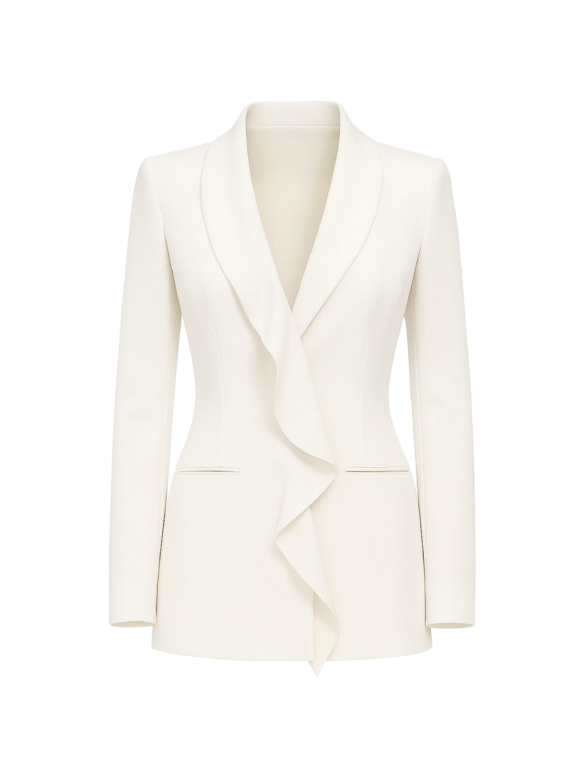 Veste drapée en satin - White