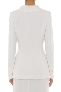 Veste drapée en satin - White