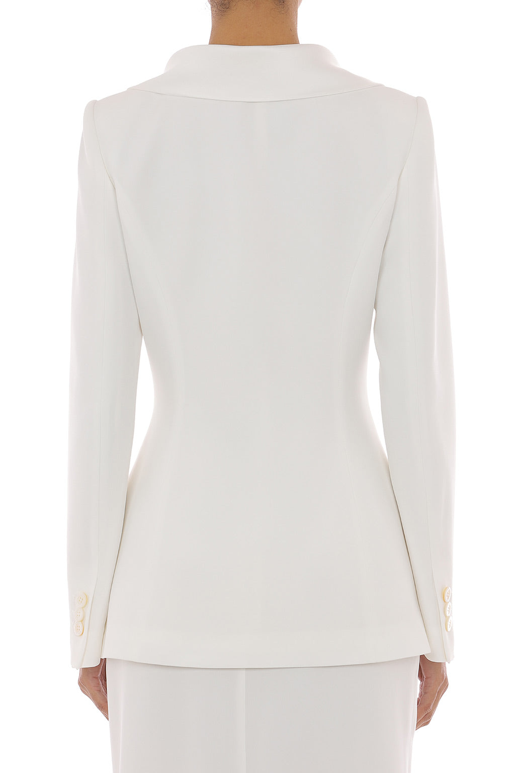 Veste drapée en satin - White